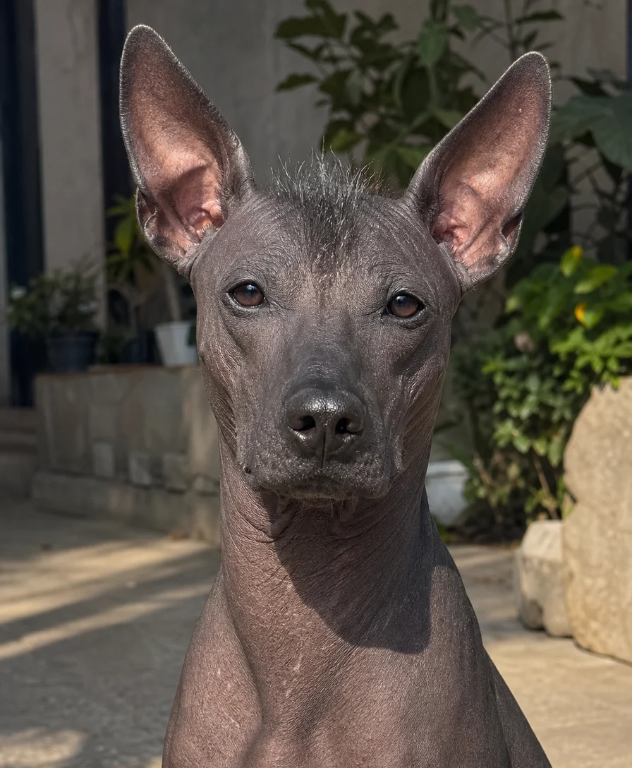 Calm hairless Xoloitzcuintli Doggiedex portrait